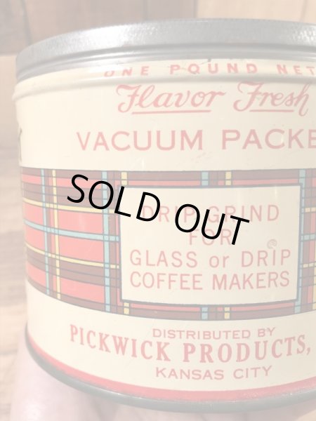 ピックウィックブランドのブリキ製の50年代ビンテージコーヒー缶