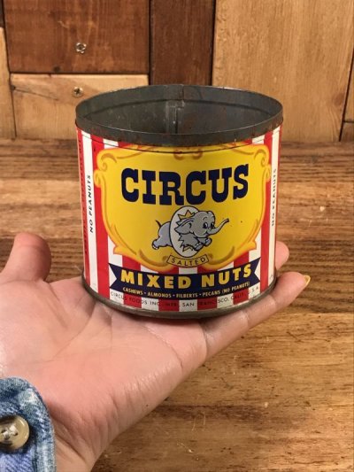 画像3: Circus Mixed Nuts Tin Can　サーカス　ビンテージ　ブリキ缶　ミックスナッツ　40〜50年代