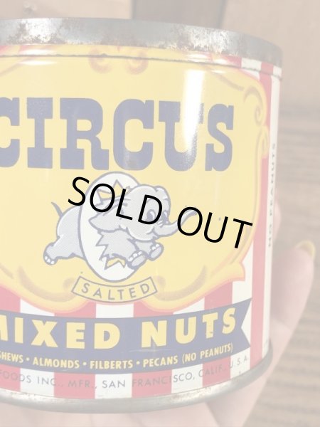 サーカスのミックスナッツが入っていた50年代ビンテージブリキ缶