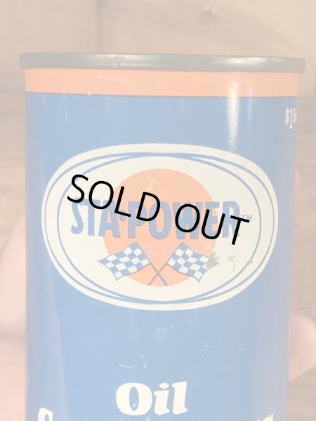 Sta Powerのオイルコンディショナーの60年代ビンテージブリキ缶