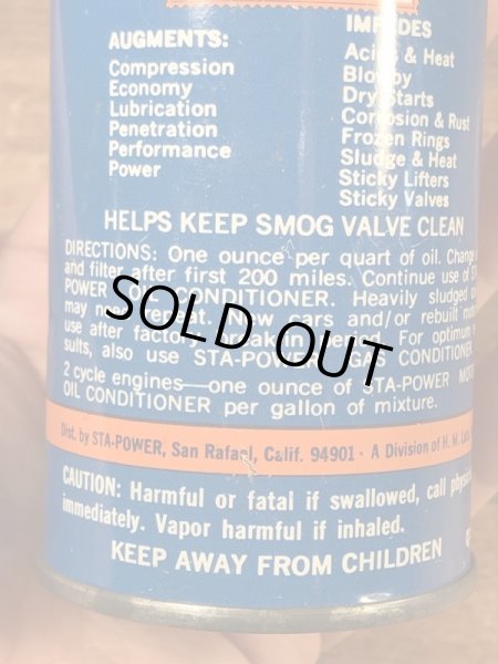 Sta Powerのチェッカーズフラッグが書かれた60’sヴィンテージオイル缶