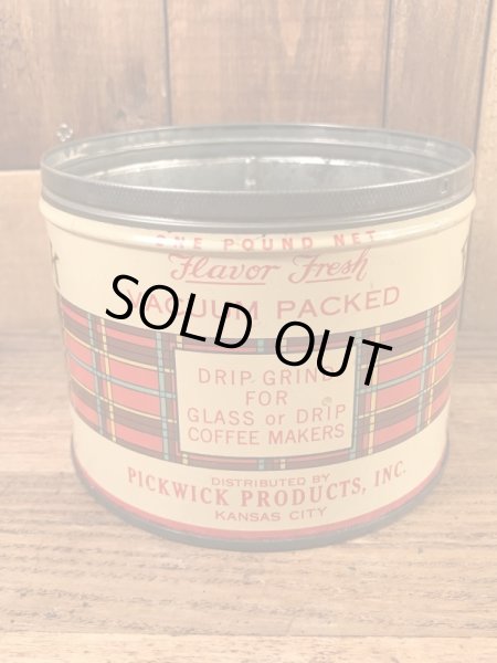 ピックウィックブランドのブリキ製の50年代ビンテージコーヒー缶