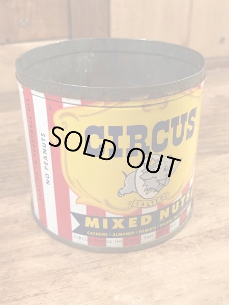 サーカスのミックスナッツが入っていた50年代ビンテージブリキ缶