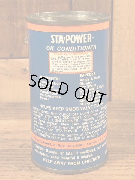 Sta Powerのオイルコンディショナーの60年代ビンテージブリキ缶