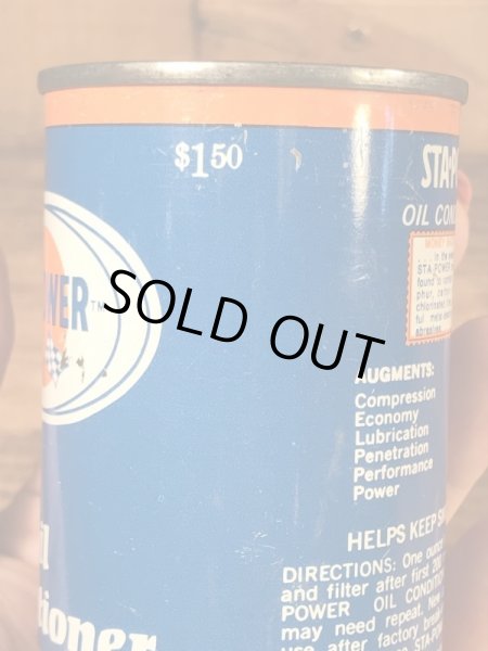 Sta Powerのオイルコンディショナーの60年代ビンテージブリキ缶