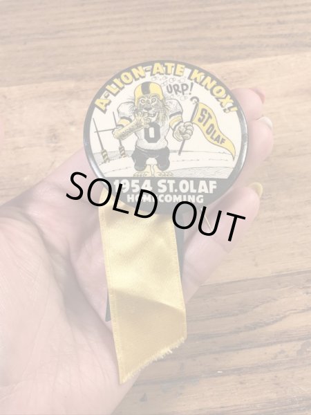 カレッジ物のフットボールイベントの50’sヴィンテージ缶バッチ