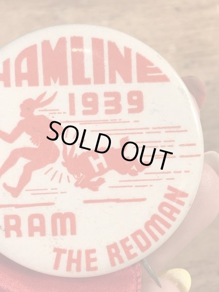 ユニバーシティ物のフットボールイベントの30’sヴィンテージ缶バッチ