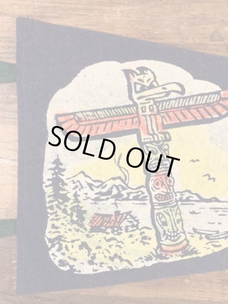 トーテムポールが描かれたスーベニア物の50〜60’sヴィンテージフェルトペナント