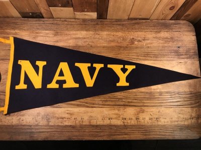 画像2: “Navy” University Felt Pennant　USネイビー　ビンテージ　ペナント　ユニバーシティ　フェルト　30〜40年代