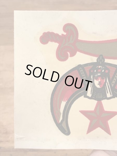 Baxter Lane社製のシュライナーの60年代ビンテージ水張りステッカー