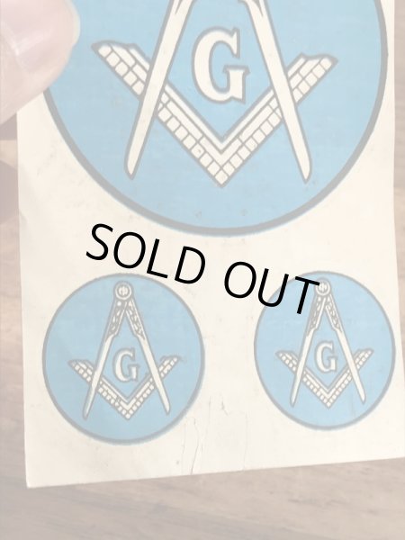 Baxter Lane社製のフリーメーソンの60’sヴィンテージウォータースライドデカール