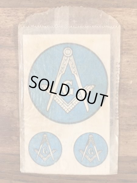 Baxter Lane社製のフリーメーソンの60’sヴィンテージウォータースライドデカール