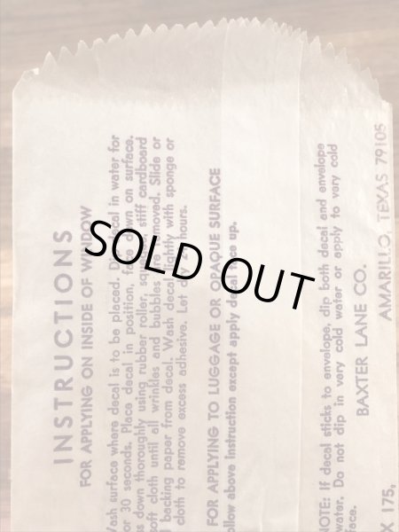 Baxter Lane社製のシュライナーズの60’sヴィンテージウォータースライドデカール