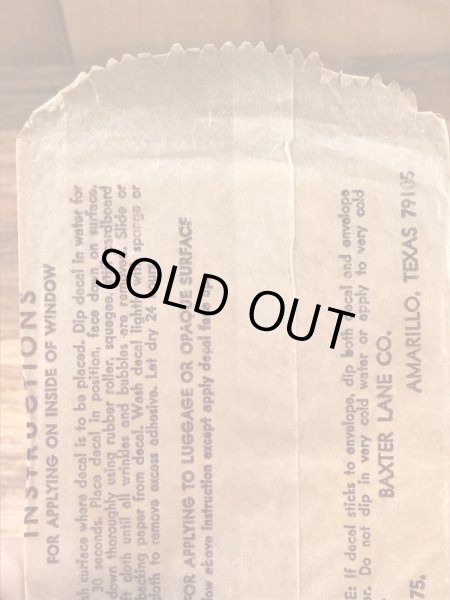 Baxter Lane社製のフリーメイソンの60年代ビンテージ水張りステッカー