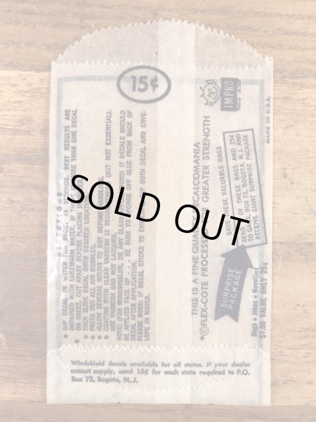 Impko社製の稲妻に乗ったデビルの60年代ビンテージ水張りステッカー