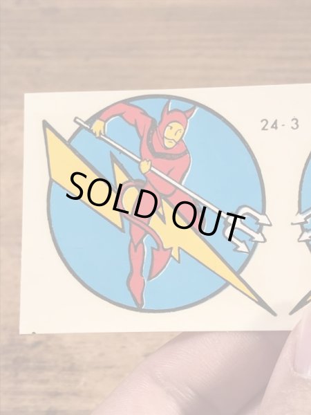 Impko社製の稲妻に乗ったデビルの60年代ビンテージ水張りステッカー