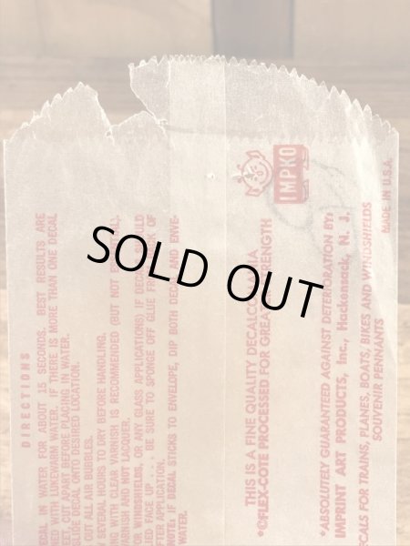 Impko社製のイーグルヘッドの60年代ビンテージ水張りステッカー