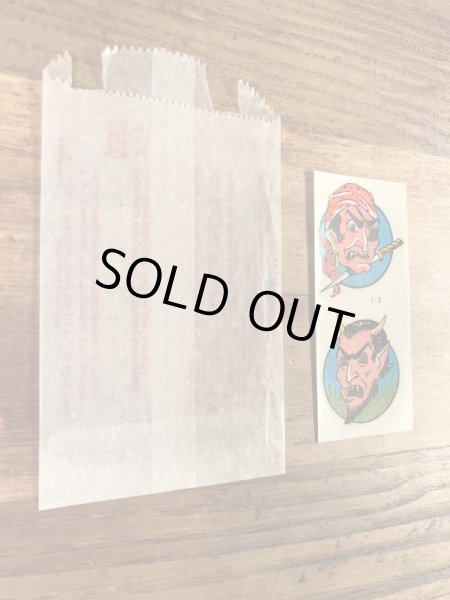 Impko社製のパイレーツ＆デビルの60年代ビンテージ水張りステッカー