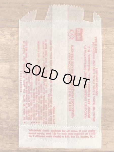 Impko社製のパイレーツ＆デビルの60年代ビンテージ水張りステッカー