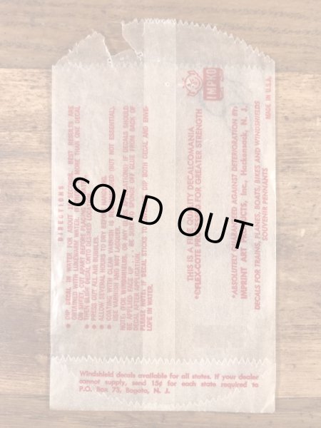 Impko社製のイーグルヘッドの60年代ビンテージ水張りステッカー