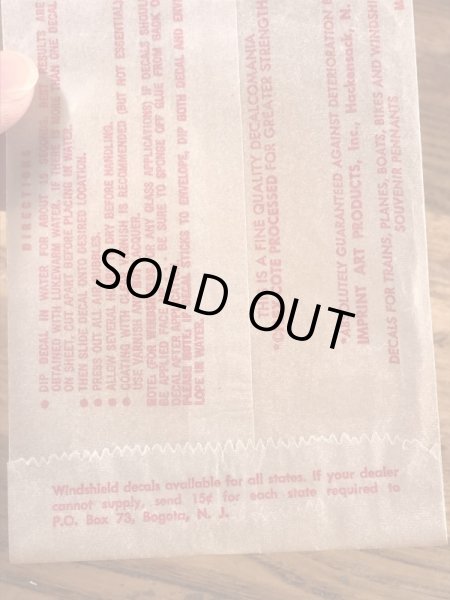 Impko社製のSpace Astronautsの60’sヴィンテージウォータースライドデカール