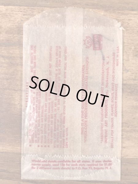 Impko社製の鳥の60年代ビンテージ水張りステッカー