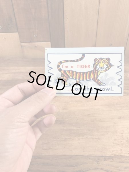 Impko社製のI'm a Tigerの60年代ビンテージ水張りステッカー