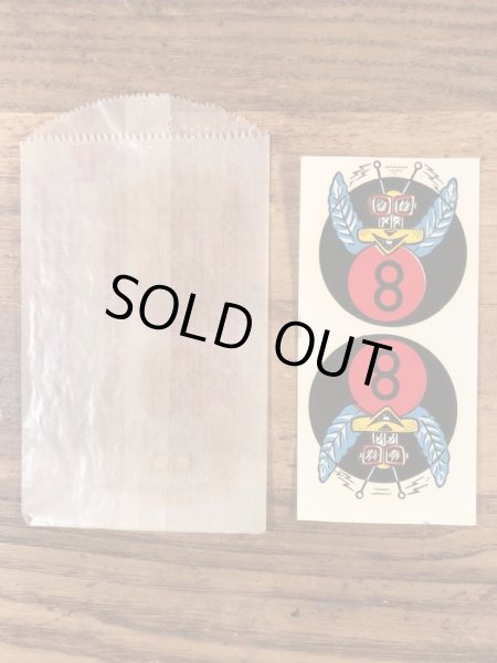 Impko社製の8ボールバグの60年代ビンテージ水張りステッカー