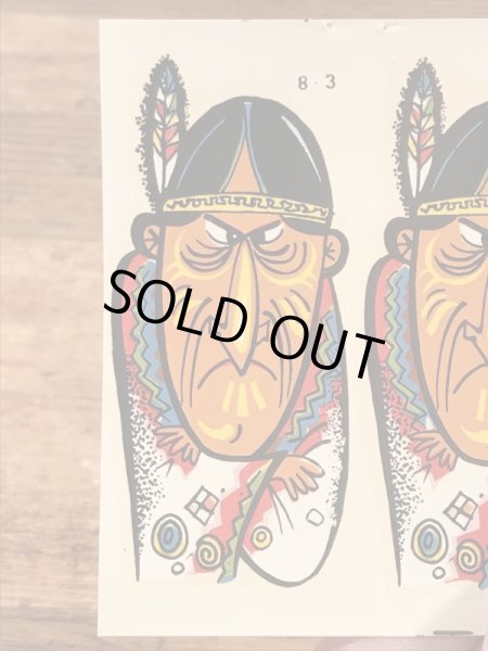 Impko社製のインディアンの60年代ビンテージ水張りステッカー