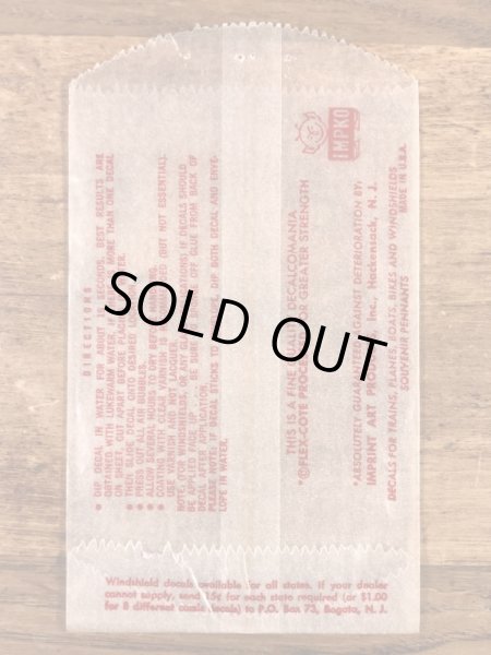 Impko社製のスパイダーの60年代ビンテージ水張りステッカー