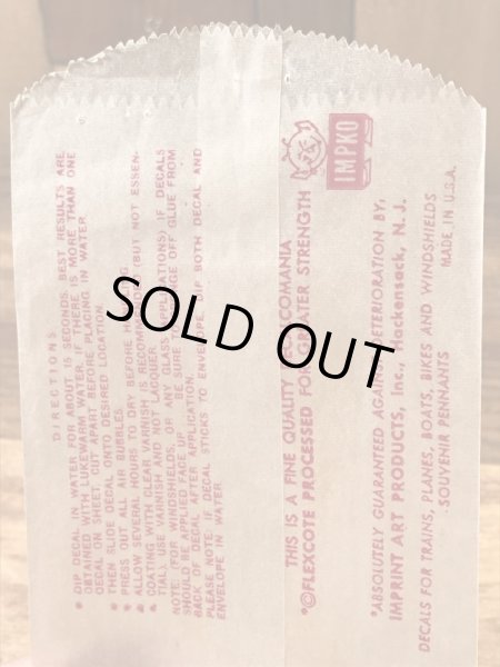 Impko社製のファイヤーの60年代ビンテージ水張りステッカー