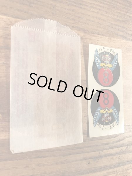 Impko社製の8ボールバグの60年代ビンテージ水張りステッカー