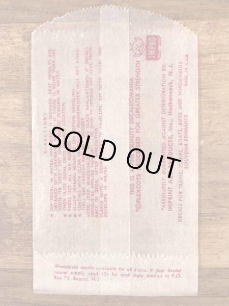 Impko社製のファイヤーの60年代ビンテージ水張りステッカー