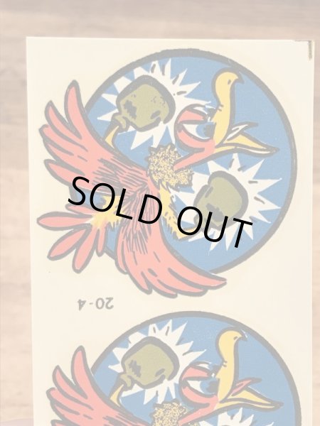 Impko社製の鳥の60年代ビンテージ水張りステッカー