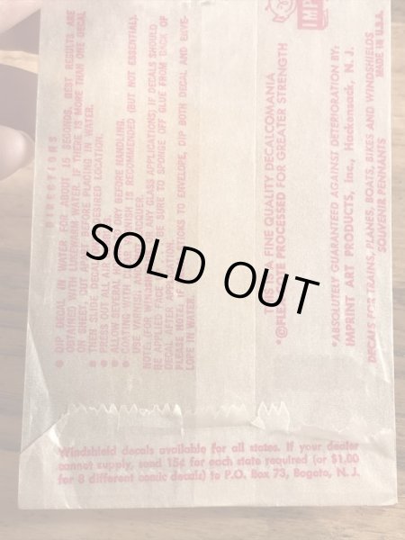 Impko社製のFly By Nightの60’sヴィンテージウォータースライドデカール