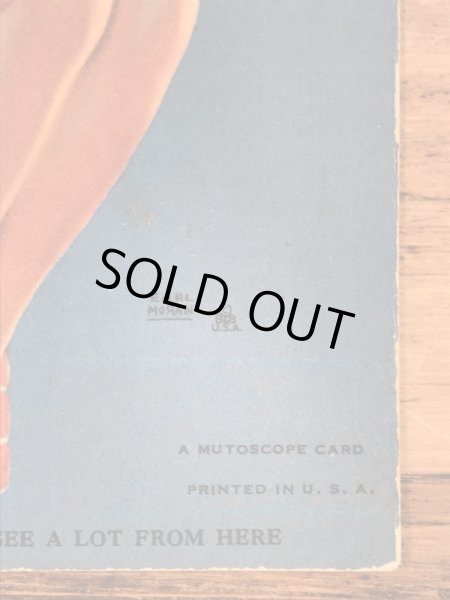 Boy,You Can See A Lot From Hereのメッセージが書かれたピンナップガールの40’sヴィンテージカード