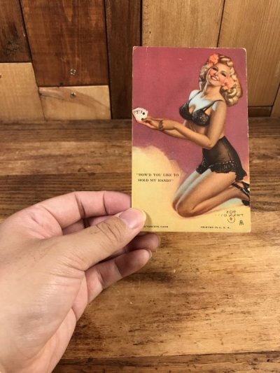 画像3: Pin Up Girl “How'd You Like To Hold My Hand?” A Mutoscope Card　ピンナップガール　ビンテージ　カード　40年代