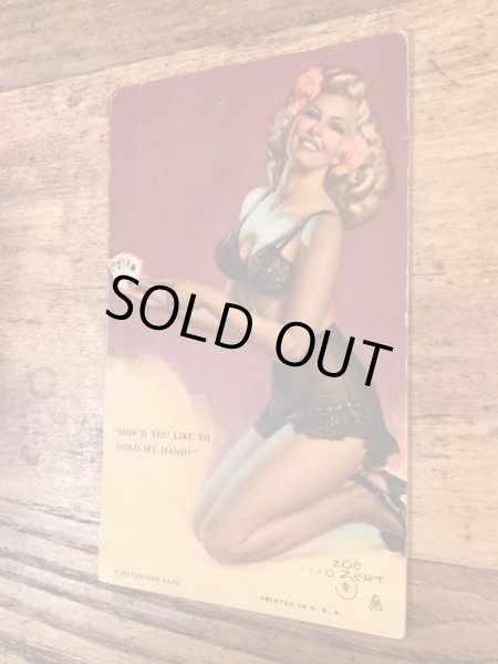 How'd You Like To Hold My Hand?のメッセージが書かれたピンナップの40’sヴィンテージカード