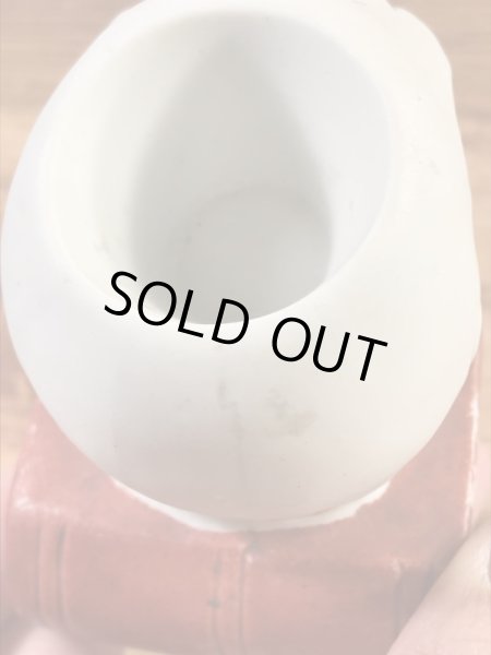 スカルオンブックの陶器製の50年代ビンテージマッチホルダー