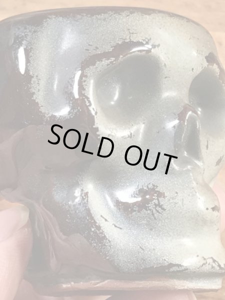 スカルの陶器製の50年代ビンテージショットグラス