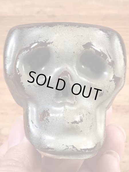 スカルの陶器製の50年代ビンテージショットグラス