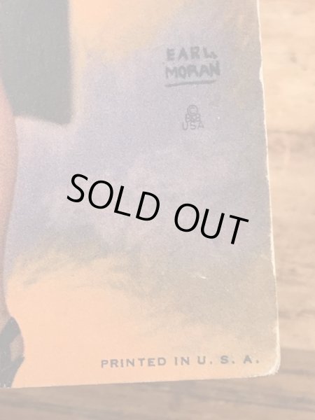 Thumb Fun, Eh, Kid?のメッセージが書かれたピンナップガールの40’sヴィンテージカード