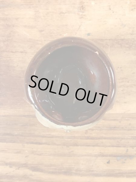 スカルの陶器製の50年代ビンテージショットグラス