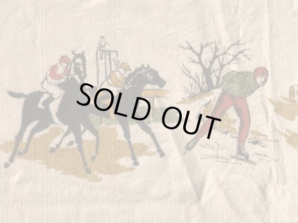 ウール製のスポーツ柄の50’sヴィンテージブランケット