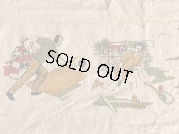 Chatham社製のスポーツ柄の50年代ビンテージブランケット