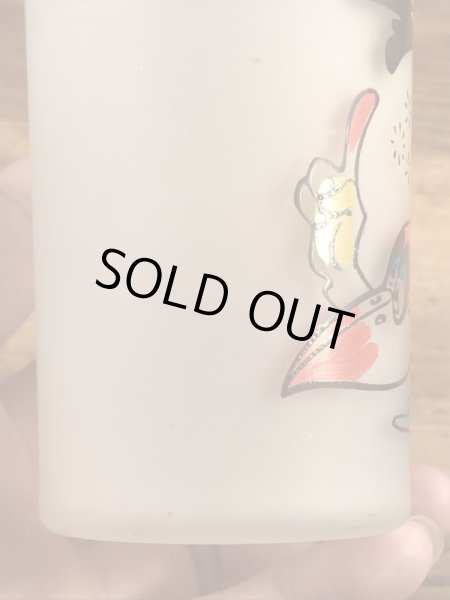 ウッドペッカーのすりガラスの60’sヴィンテージガラスコップ