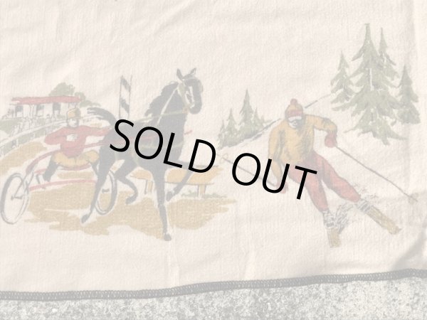 Chatham社製のスポーツ柄の50年代ビンテージブランケット