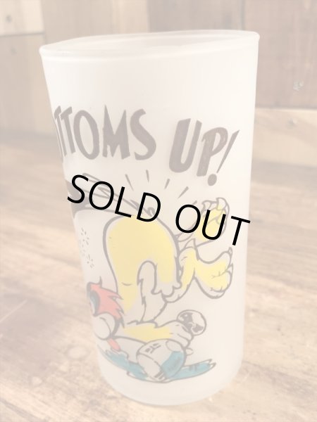 ウッドペッカーのすりガラスの60’sヴィンテージガラスコップ