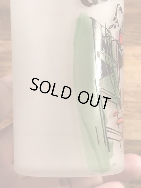 ウッドペッカーのすりガラスの60’sヴィンテージガラスコップ