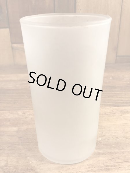 ウッドペッカーのすりガラスの60’sヴィンテージガラスコップ